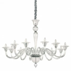 Подвесная люстра Ideal Lux Brigitta SP12 Trasparente IDEAL LUX ДИЗАЙНЕРСКИЕ, BRIGITTA 312793 Хром