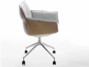 B&B Italia Стул из ткани с подлокотниками на колесиках Husk