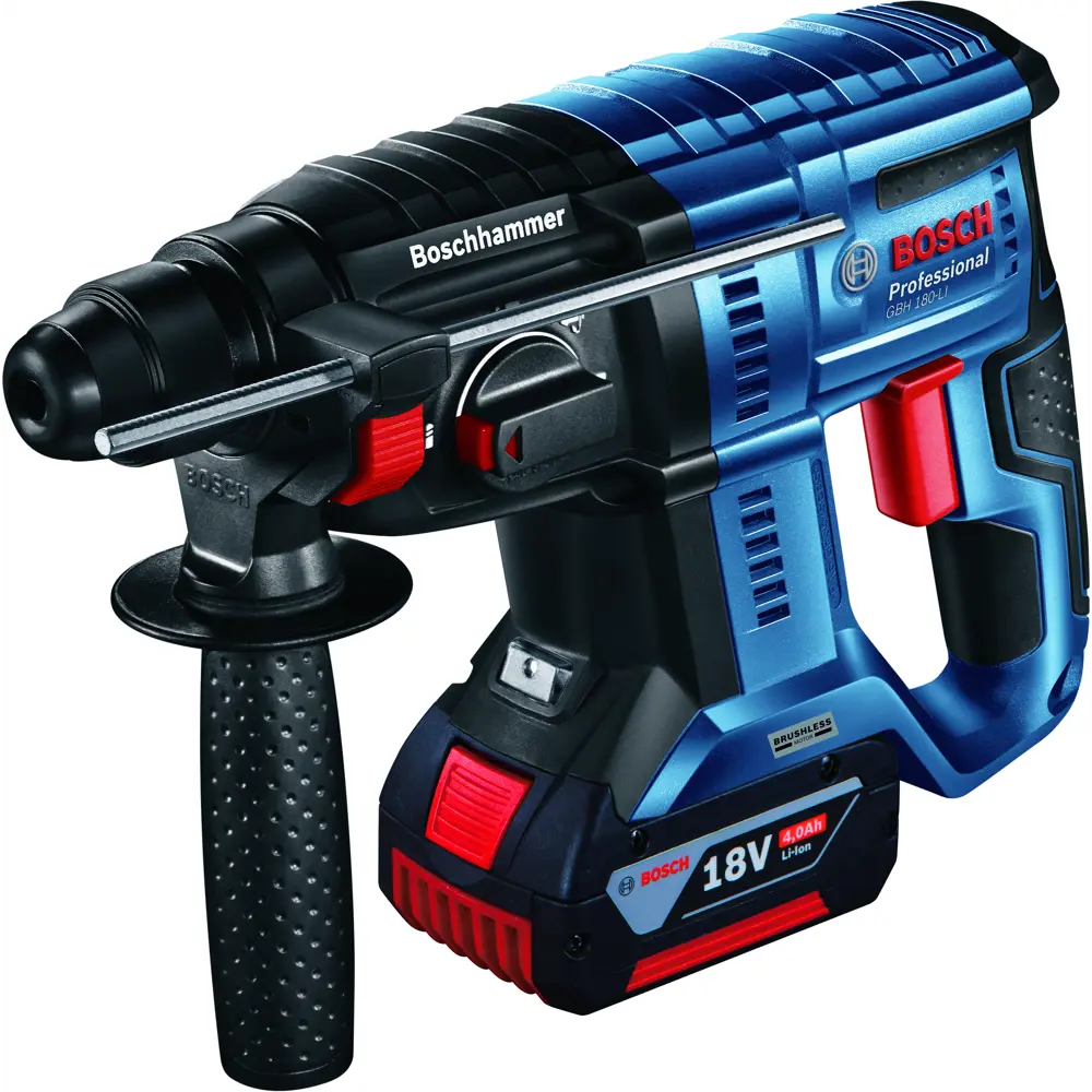 Перфоратор аккумуляторный SDS-plus Bosch GBH 180-LI Professional 0611911122, 18 В Li-Ion 1x4 Ач, 2 Дж 84709885 STLM-2016938 BOSCH PROFESSIONAL 