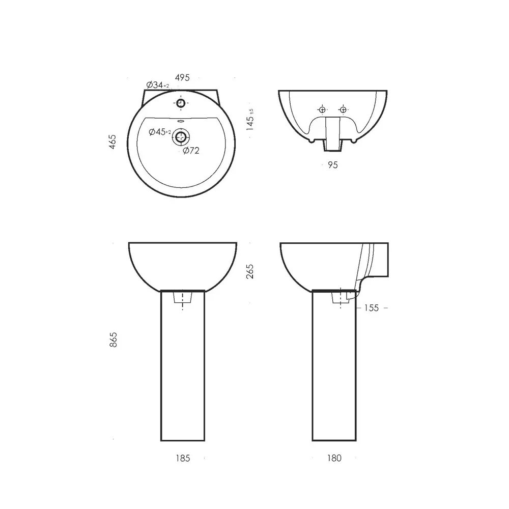 Раковина SANITA LUXE Art — фарфоровая классика для элегантной ванной 13224986 STLM-0002946 - Вид №7