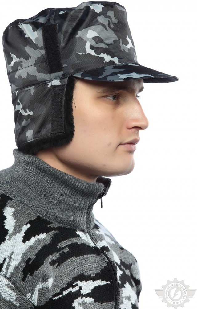 61451 Кепи "Охранник" зимнее цвет камуфляж серый  Головные уборы  размер 58 Спецодежда  - Вид №5