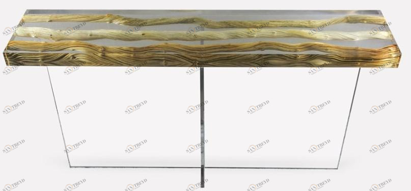 MORADA Прямоугольная консоль из дерева и стекла Floating liana Floating liana co