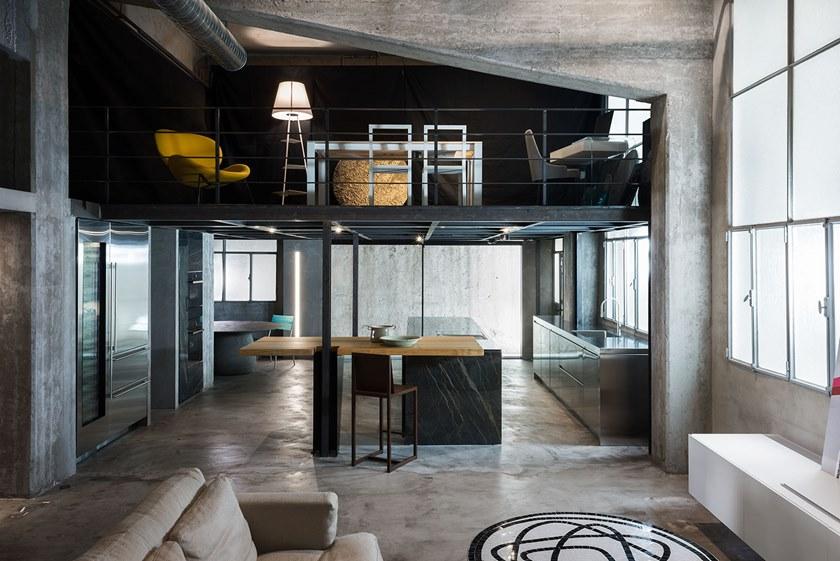 TM Italia Cucine Линейная кухня с духовкой колонкой и островом D90 sun-id-1492765 - Вид №1