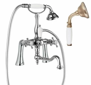 Смеситель на борт ванны с ручным душем, шлангом 150 см CEZARES GOLF-PBV2-02-Bi