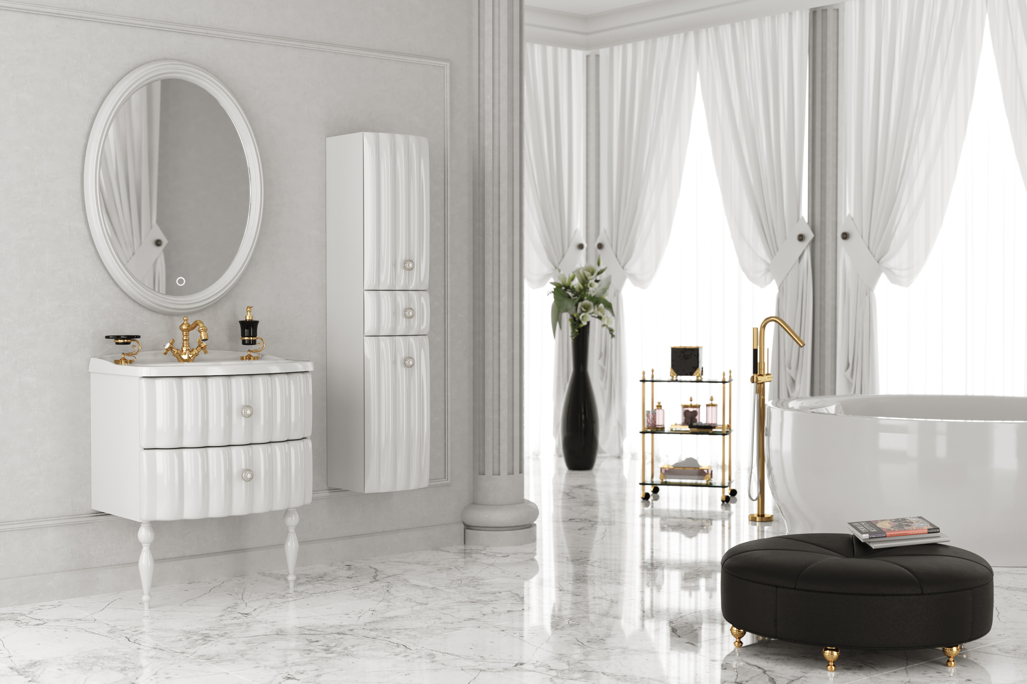 У51080 Шкаф - Пенал Pearl 30П, 2д, 1я, White L 1 Marka Pearl