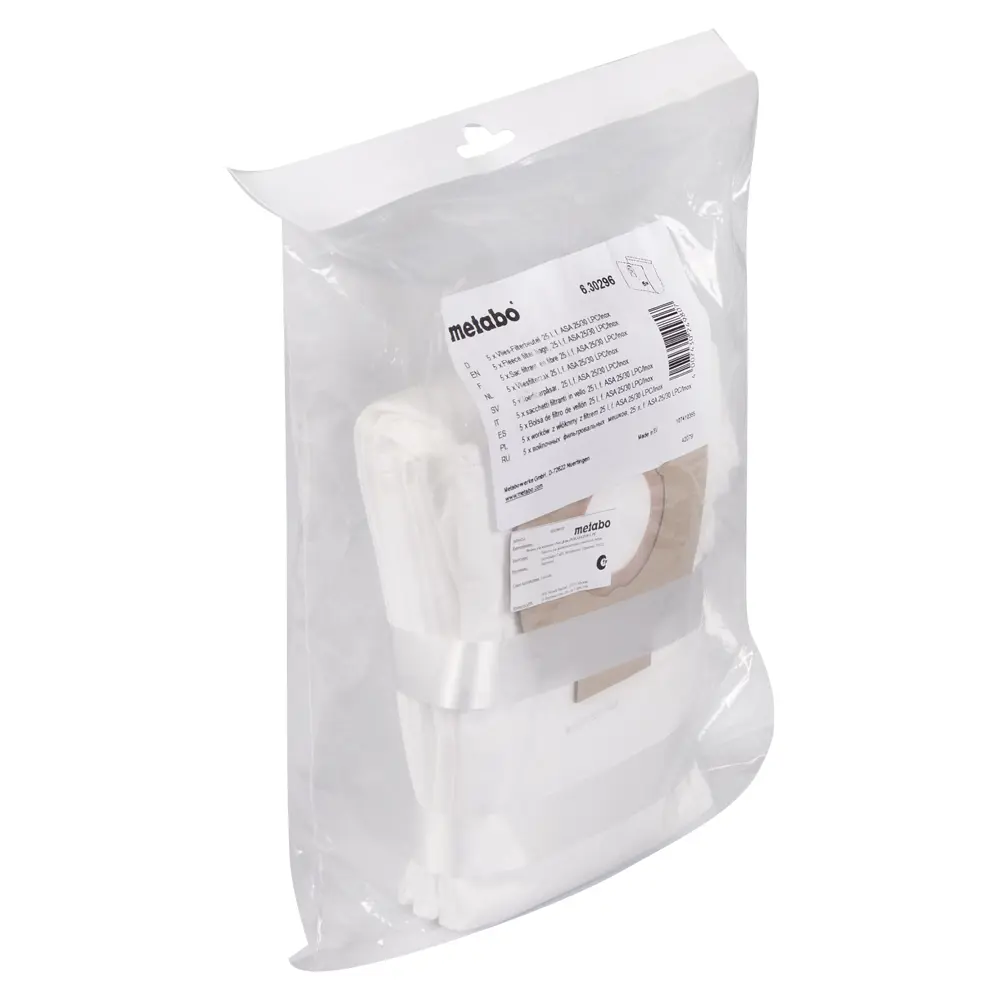 Мешки тканевые для пылесоса Metabo ASA 25LPC 630296000 30 л, 5 шт STLM-2168730 - Вид №1
