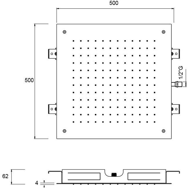 MINA Дождевой душ из нержавеющей стали в современном стиле с системой защиты от накипи и потолка Vela sun-id-1398261 - Вид №1