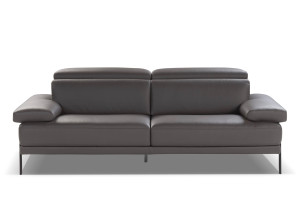 3-местный кожаный диван с подголовником