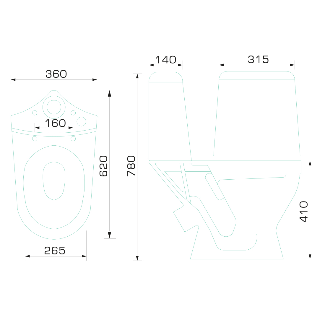 W 101 Унитаз + бачок 31,52 кг. GESSO  - Вид №2