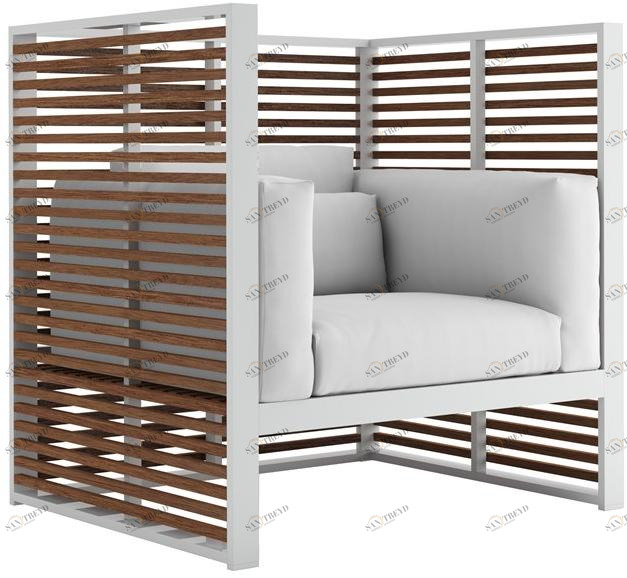 GANDIABLASCO Кресло из тика с высокой спинкой Dna teak sun-id-1441442