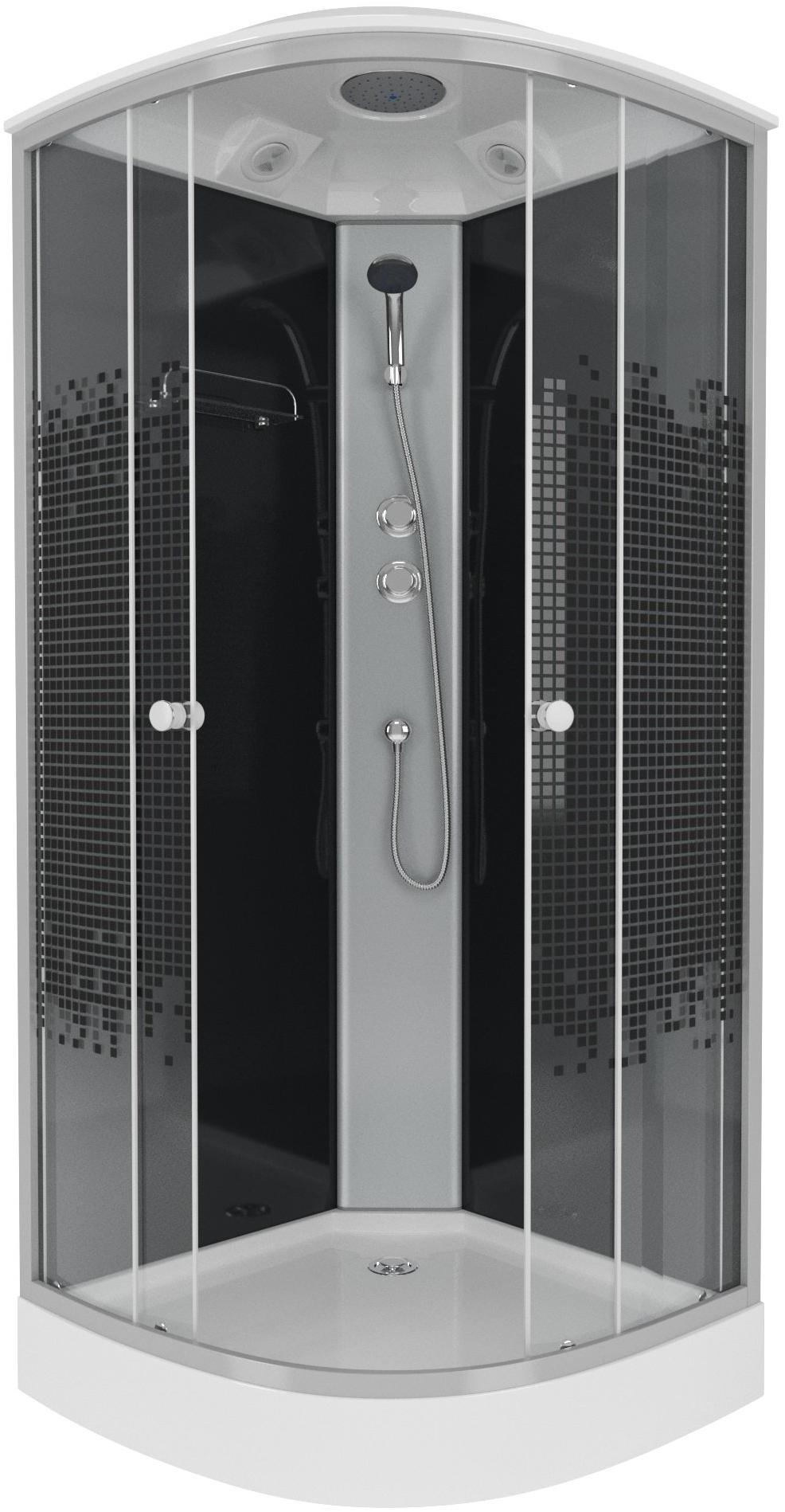 Душевая кабина NG- 4503-08BLACK (800х800х2150) низкий поддон(13см) стекло МОЗАИКА Niagara ECO - Вид №1