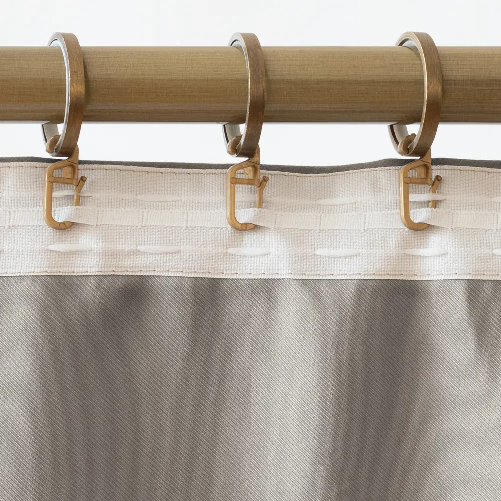 Штора на ленте 140x260 см цвет бежево-серый GARDEN STLM-2077831 - Вид №3