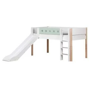 Кровать Flexa White с горкой, 200 см, мятная лакированная