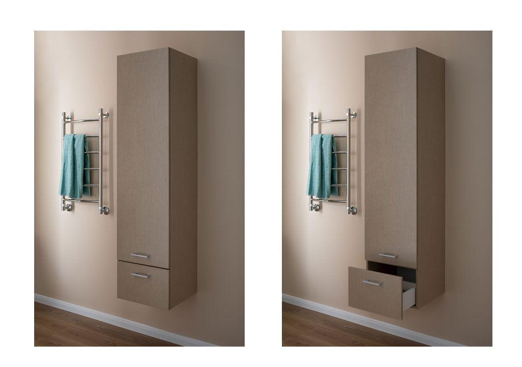 Шкаф-пенал для ванной Aquanet Нота 40 светлый дуб 00158884 - Вид №5