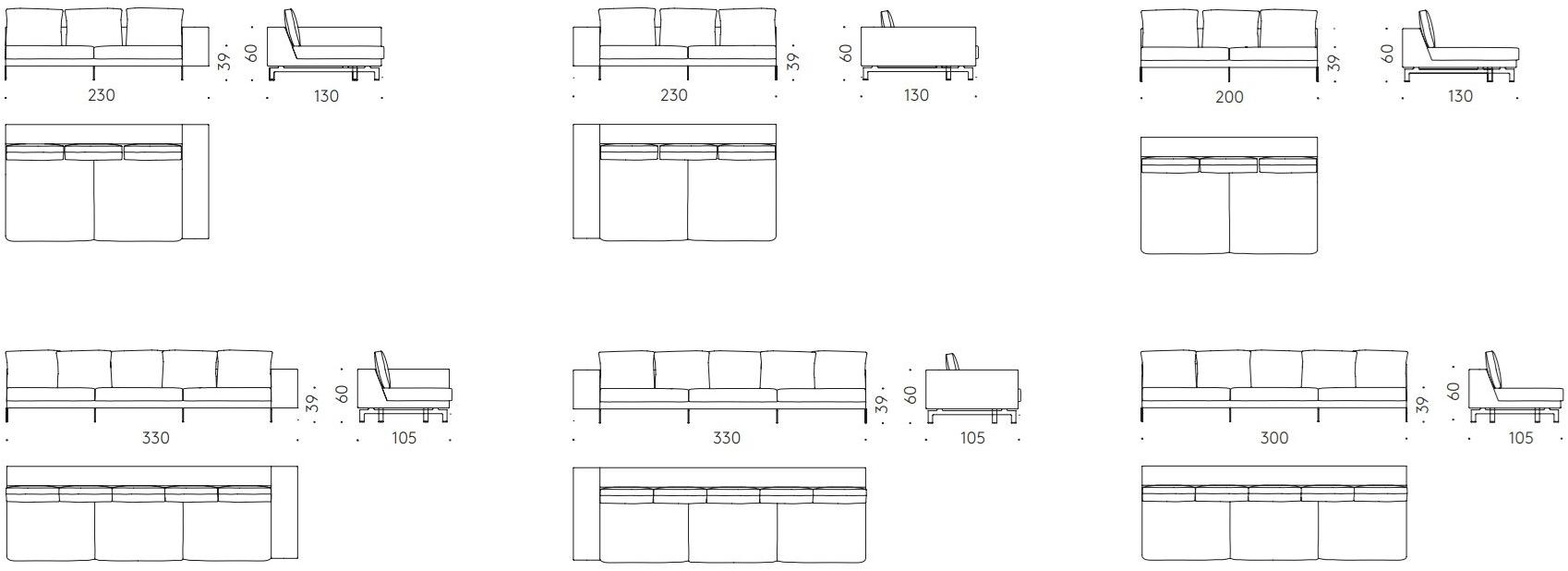 DE PADOVA 3-х местный диван с шезлонгом Flying landscape sun-id-1429104 - Вид №7