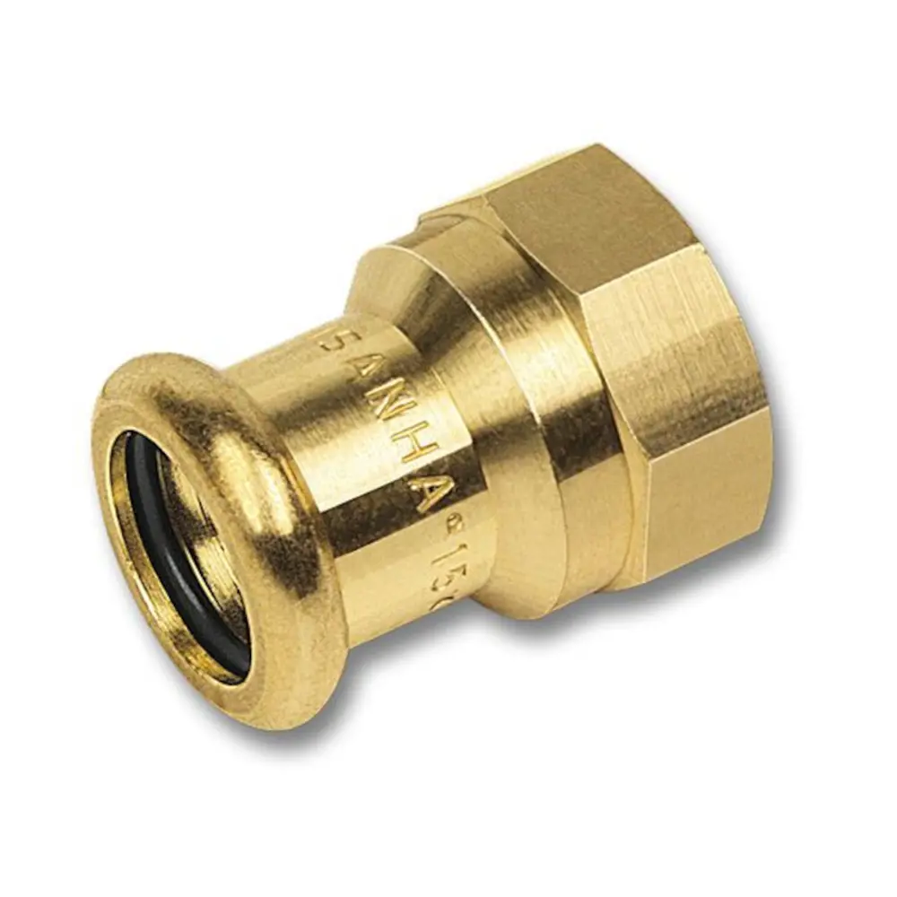 Пресс-фитинг с муфтой Sanha 1"x28 мм ВР-ВПР бронза 89355134 STLM-2128464 