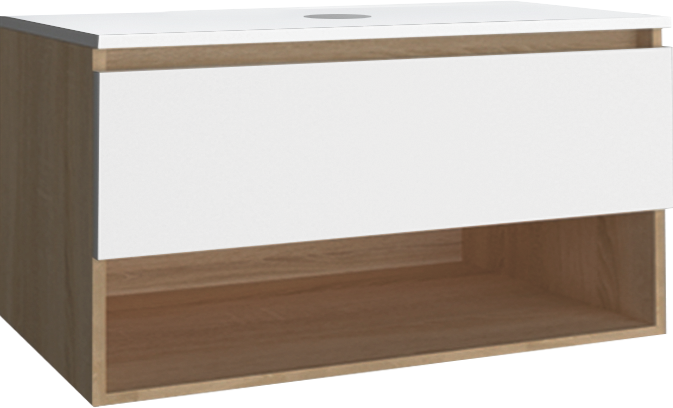 Тумба подвесная Infinity 80-10 дуб SANITA LUXE INFSLCW80251W1