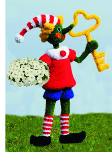 BURV01.02.01-TF.IG БУРАТИНО с цветочным кашпо, топиарная фигура с искусственным озеленением LAB.Space