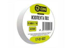 16549821 Изолента ПВХ 15мм х 7м белая 17-01-022 On