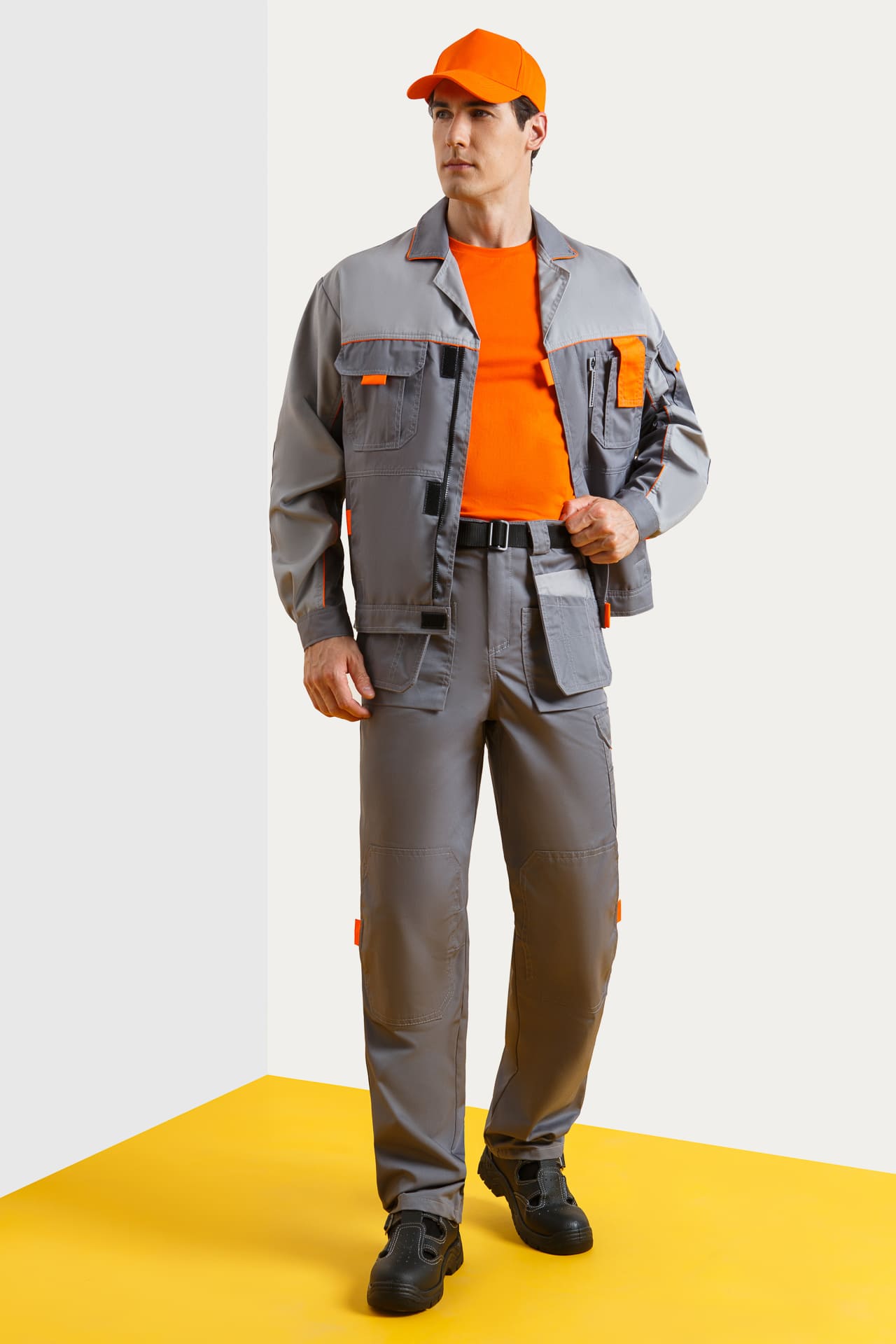 65224 Костюм "Профессионал-1" темно-серый со светло-серым  Летняя спецодежда  размер 56-58/194-200  - Вид №7