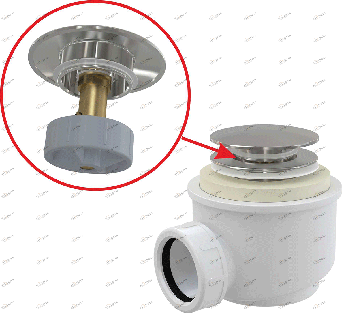 Сифон для душевого поддона CLICK/CLACK, металл ALCAPLAST A465C50