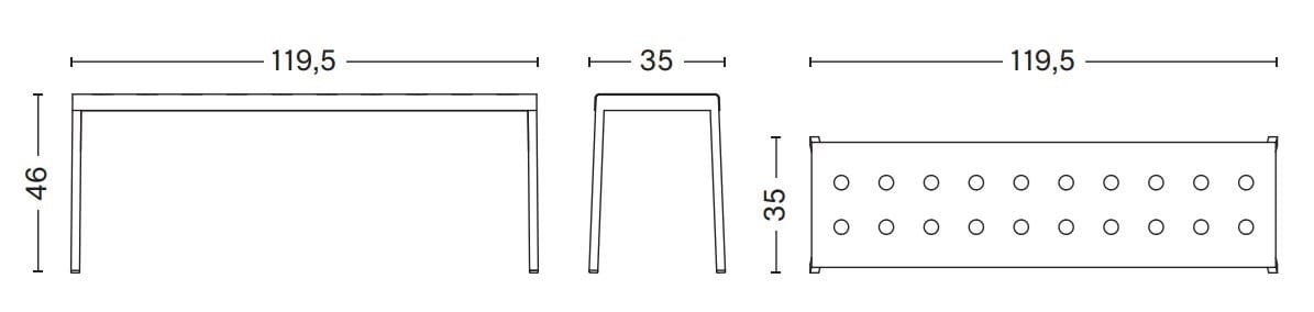 Стальная садовая скамейка с порошковым покрытием Hay балкон ARCH-00016757 - Вид №10