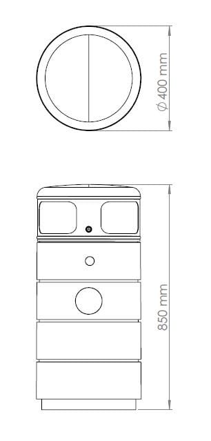 Наружные бетонные стойки для мусора для утилизации отходов ENCHO ENCHEV - ETE 128/235R ARCH-00023143 - Вид №3