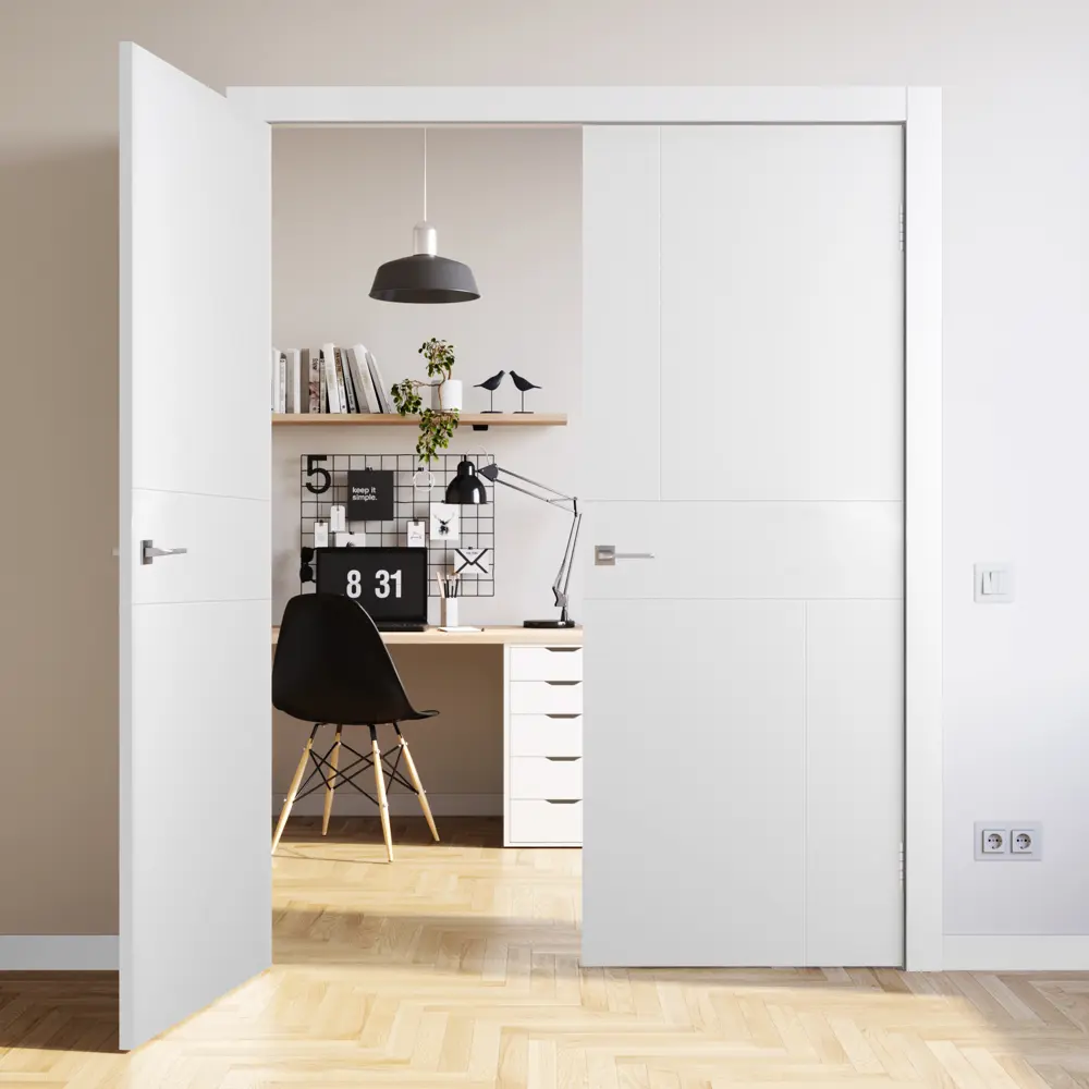 Дверь межкомнатная глухая Лацио 2 90x200 см эмаль белый без замка, без петель BELWOODDOORS STLM-2086031 - Вид №4