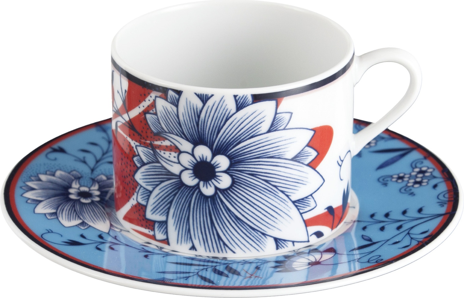 10663826 Meissen Чашка кофейная с блюдцем Meissen "Коллаж. Перья" 150мл, п/к Фарфор 