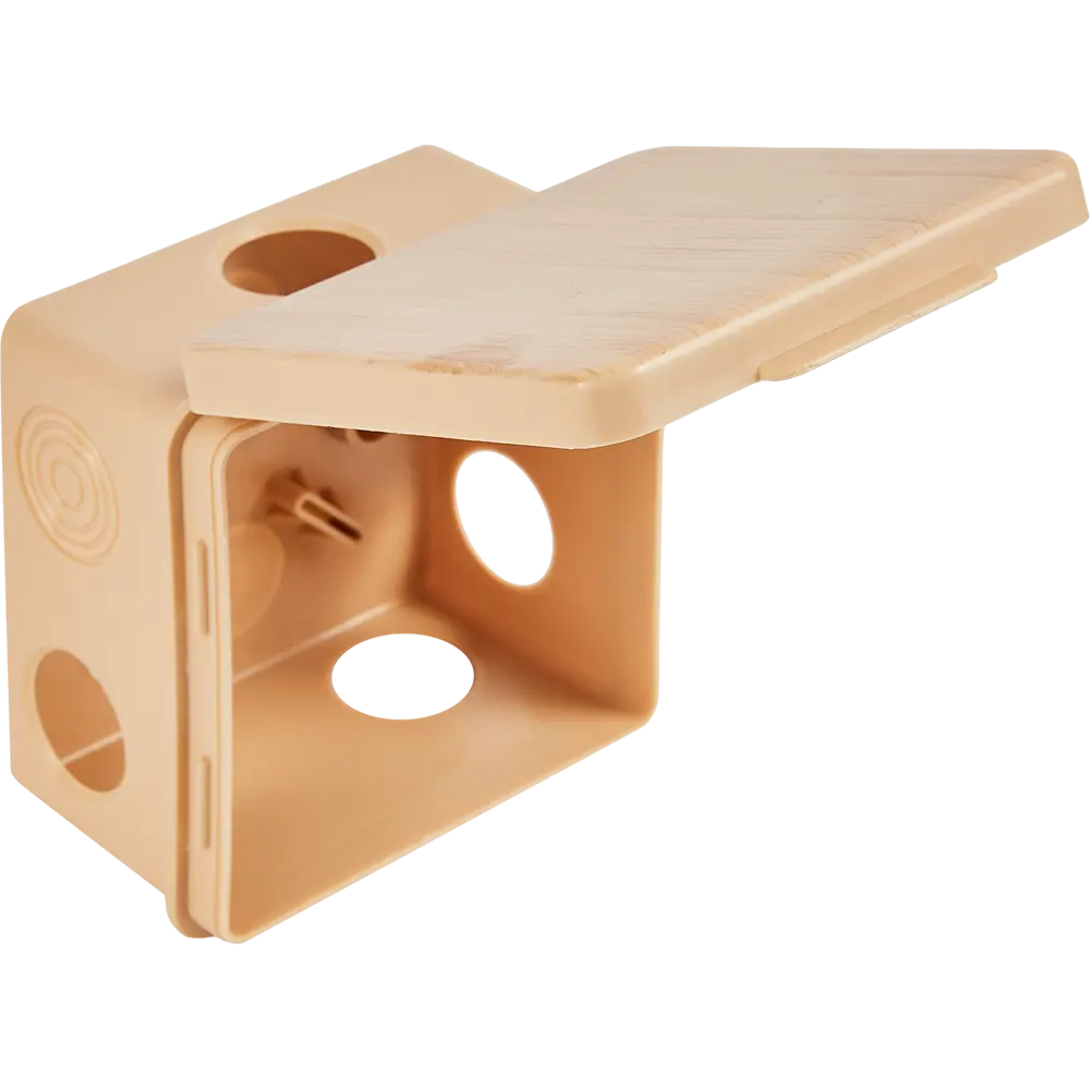 Распределительная коробка открытая TDM 80x80x50 мм 7 вводов IP54 цвет сосна STLM-2004527 - Вид №2