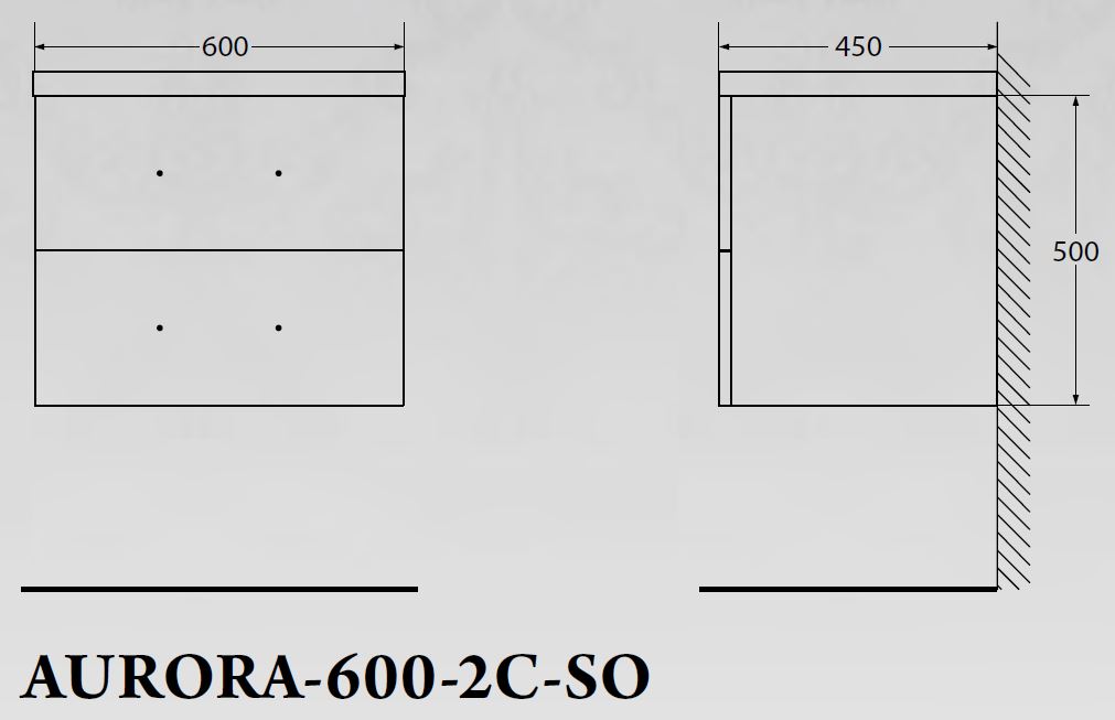 Мебель для ванной BelBagno AURORA-600-2C-SO-AV - Вид №1