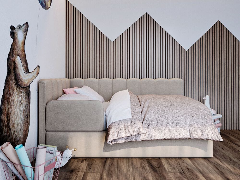 Односпальная кровать с мягким изголовьем Woodsoft VALENCIA ARCH-00111515 - Вид №2