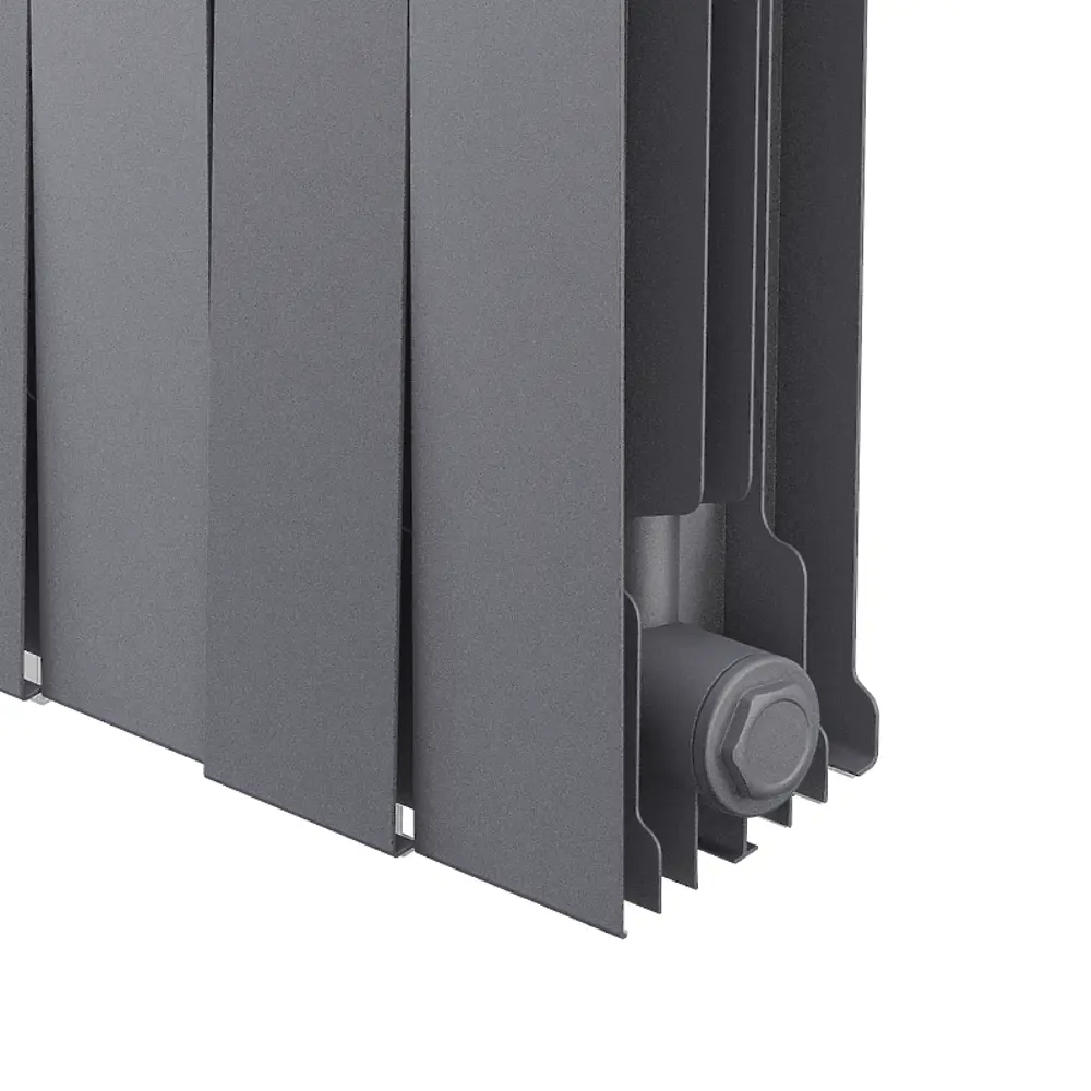 Радиатор секционный Royal Thermo Pianoforte 200/100 12 секций боковое подключение биметалл серый STLM-2048068 - Вид №5