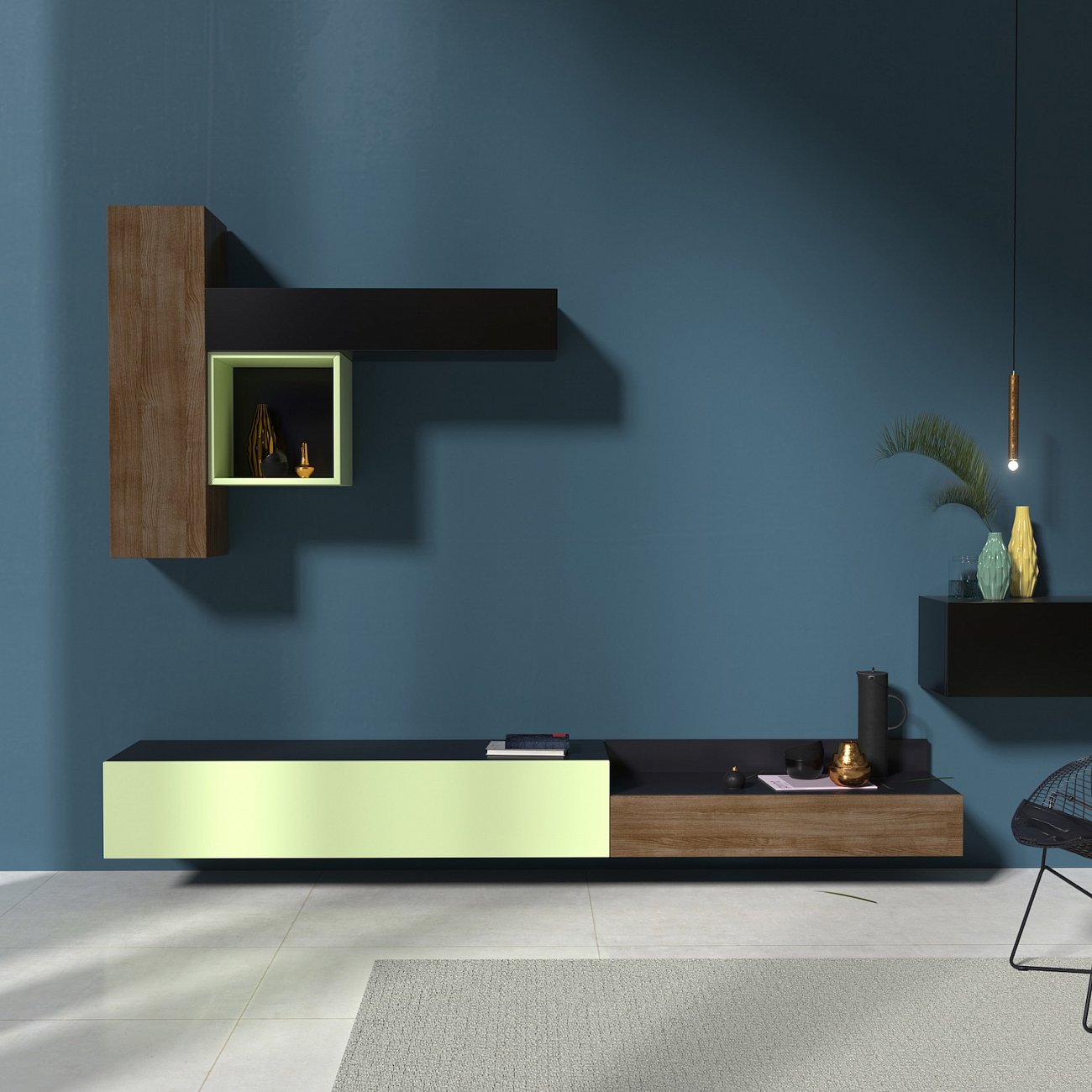 Тумба под телевизор с ящиками салатовая Under BRAGIN DESIGN  00-3879364 Зеленый  - Вид №1