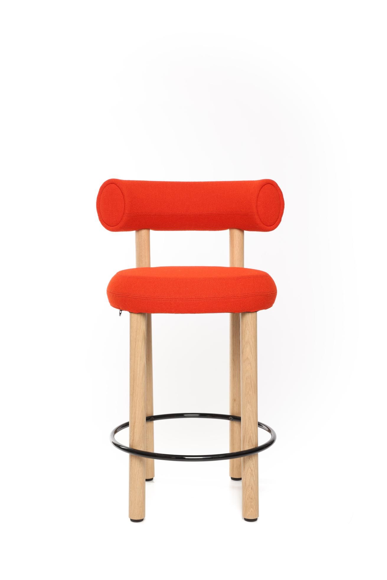 Высокий деревянный стул с тканевой подкладкой Tom Dixon Fat ARCH-00130395 - Вид №4