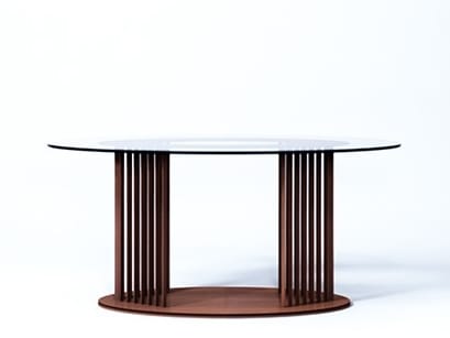 Овальный стол для гостиной из стали и стекла TrackDesign Ovov ARCH-00109251 - Вид №1