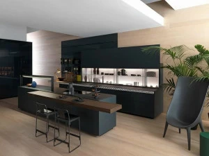 VALCUCINE Кухня из матового сланцевого стекла с v-motion Genius loci