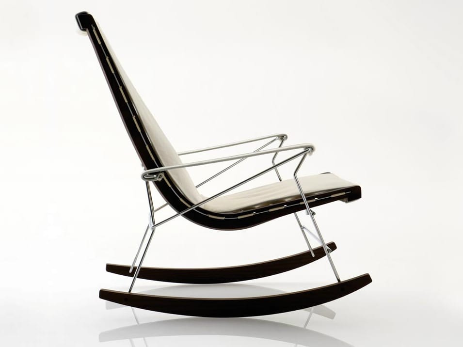 Кожаное кресло-качалка с подлокотниками B&B Italia J.J ARCH-00119588