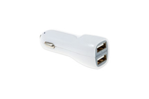 16439366 Автомобильный адаптер 2xUSB, 5 В, 1+2.4 А, в прикуриватель, 12/24 В, белый 00-00976114 Arnezi