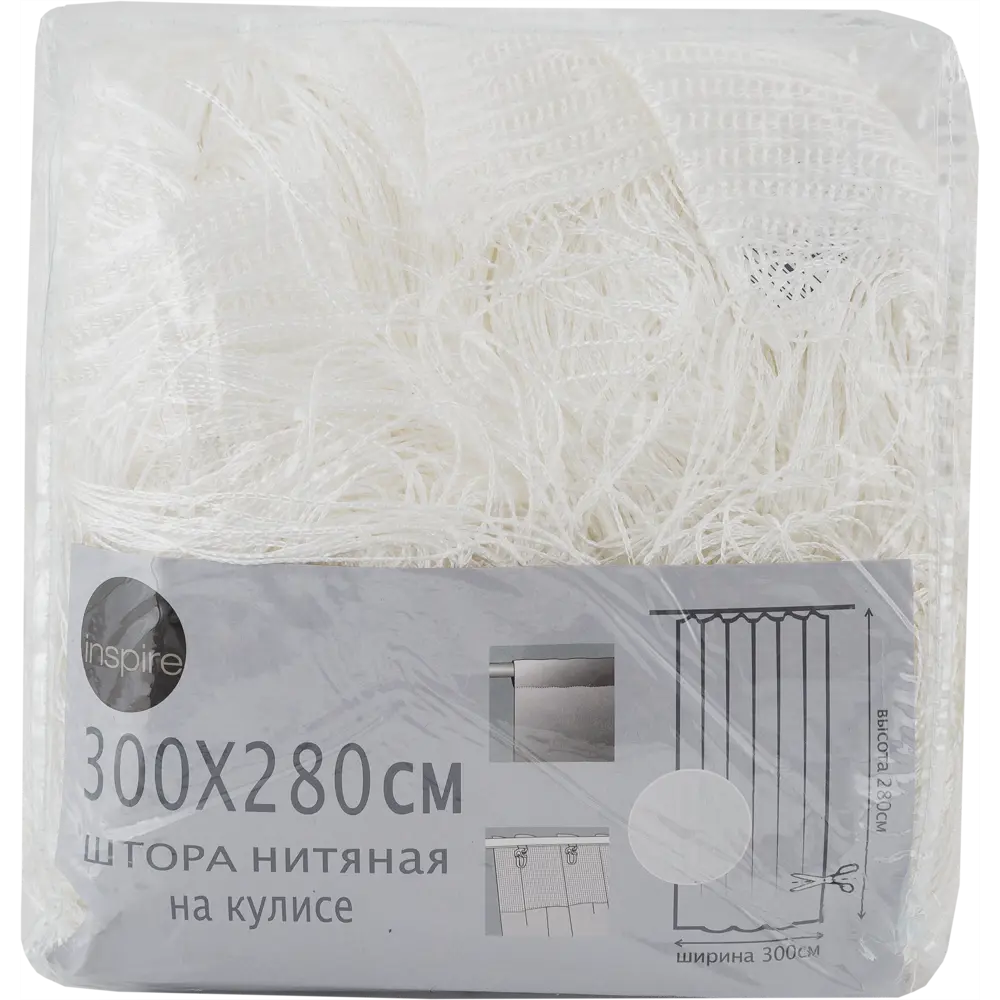 Штора нитяная 300x280 см однотон цвет белый 82411188 STLM-2050276 INSPIRE  - Вид №4