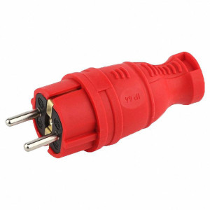 90333354 Вилка прямая с заземлением каучук 16А IP44 цвет красный STLM-0188783 AY-KA