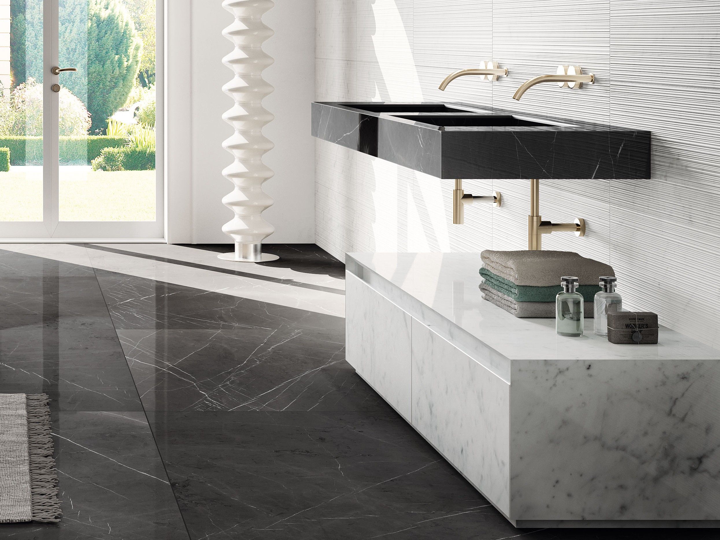 Прямоугольная двойная подвесная раковина из керамогранита Italgraniti Italgranitive ARCH-00066915 - Вид №1