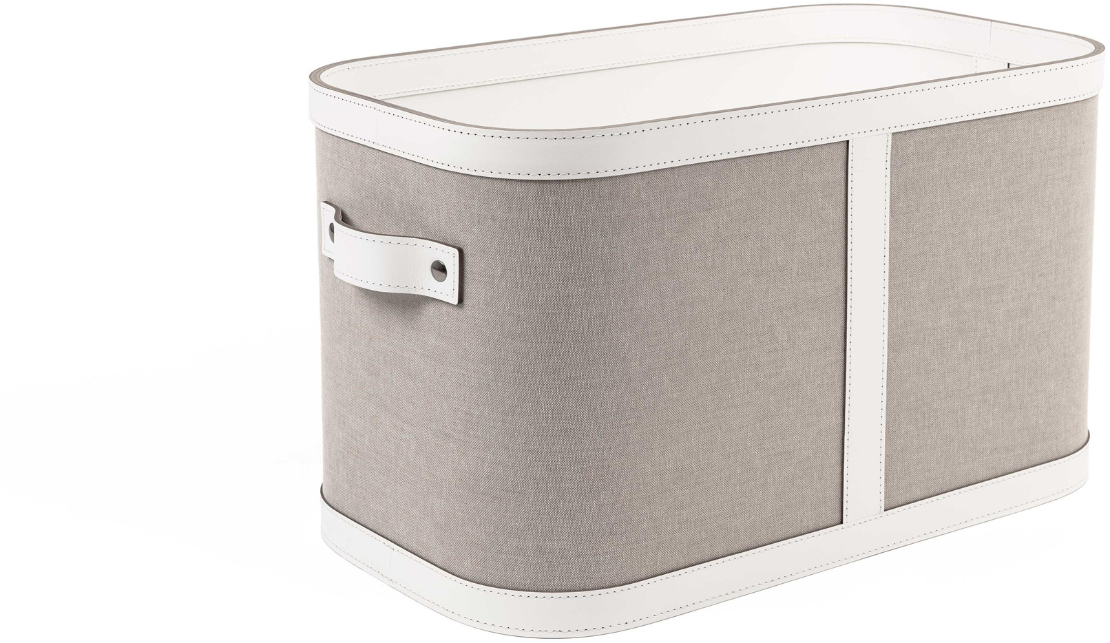 Маленькая корзинка Penelope с ручками - 45X25XH25 см / регенерированная кожа_светло-серый