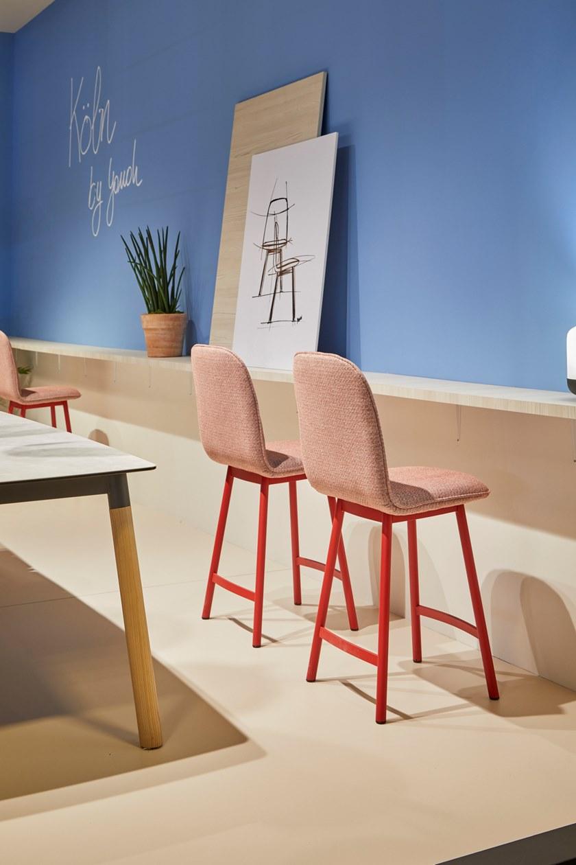 MOBLIBERICA Высокий табурет с тканевой обивкой Köln sun-id-1422761 - Вид №3