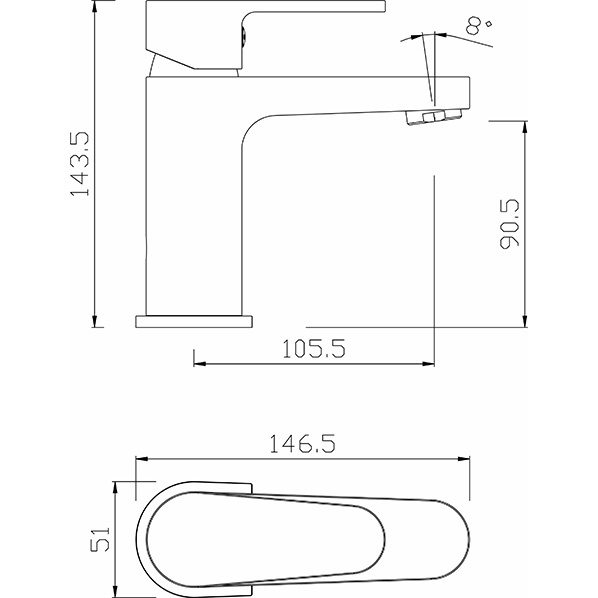 35-04L TIMOS  Смеситель для умывальника  ARGO kran 3504ltimos - Вид №1