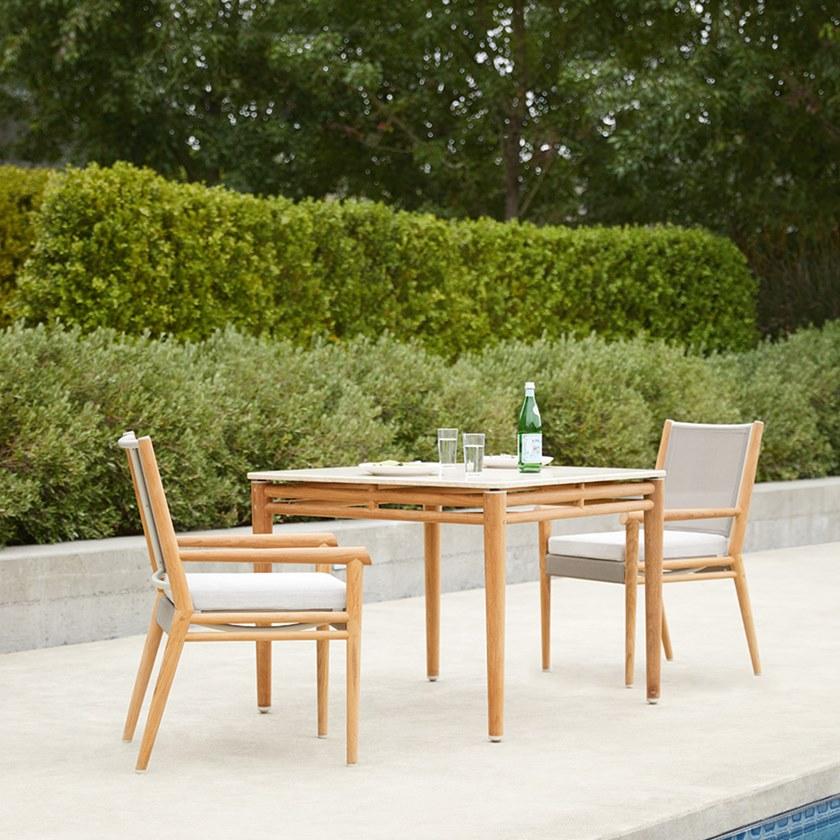 JANUS et Cie Квадратный обеденный стол из травертина Konos sun-id-1365720 - Вид №2