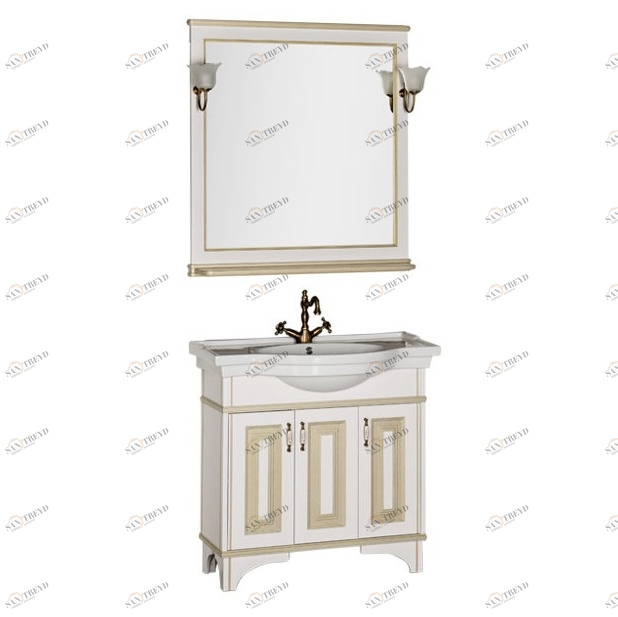 Комплект мебели Aquanet Валенса 90 белый краколет/золото 00182822