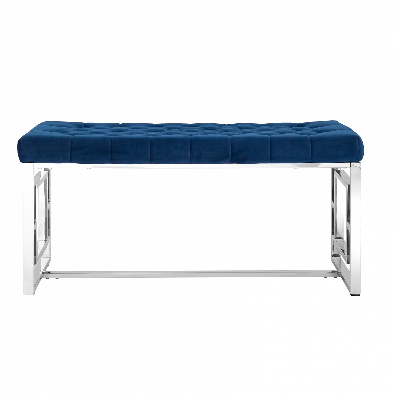 Банкетка-скамейка прямоугольная синяя с серебром "Бруклин" STOOL GROUP ДИЗАЙНЕРСКИЕ 00-3881881 Серебро;синий  - Вид №1