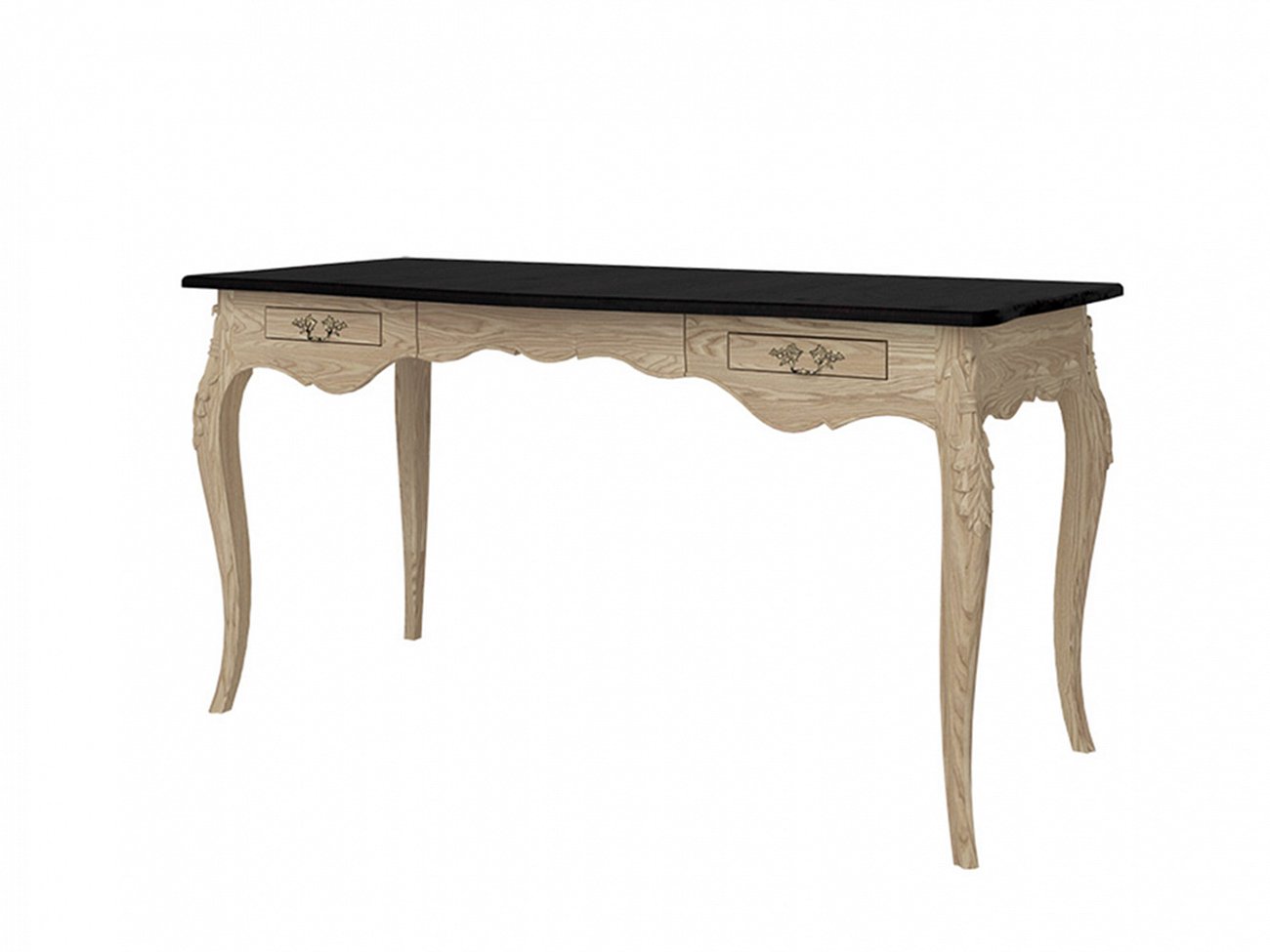 Письменный стол деревянный с гнутыми ножками Versalles FURNITERA  120343 Бежевый  - Вид №1