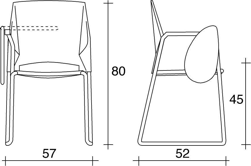 TALIN Тканевый стул для конференций с подлокотниками с клапаном Trek sun-id-1476045 - Вид №1